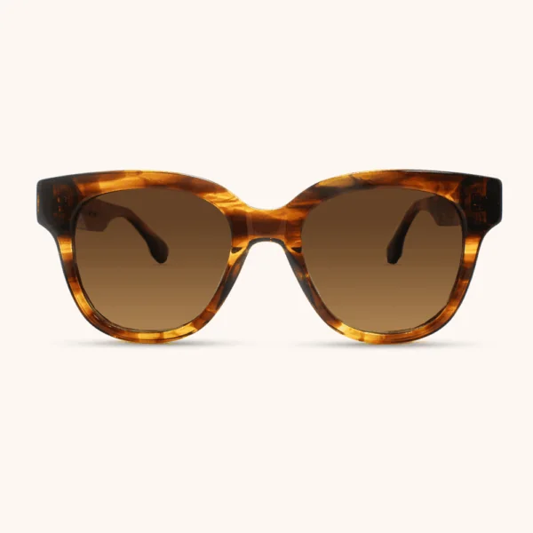 משקפי שמש אוברסייז Arrow - Amber עם זרועות עץ